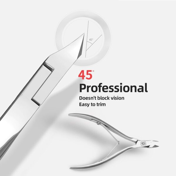 Cuticle Trimmer 3/4 Jaw Extremely Sharp Cuticle Nippers Scissors Stainless Steel Clippers Cutter Remover Pedicure Manicure Nail Tool, cuticle pusher, nail cuticle trimmer professional cuticle cutter - Image 4