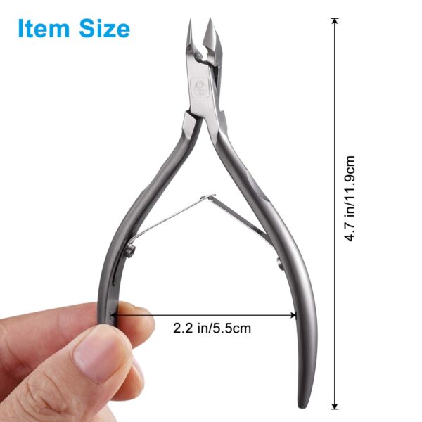 Cuticle Trimmer 3/4 Jaw Extremely Sharp Cuticle Nippers Scissors Stainless Steel Clippers Cutter Remover Pedicure Manicure Nail Tool, opove X7, Space Gray… - Image 6