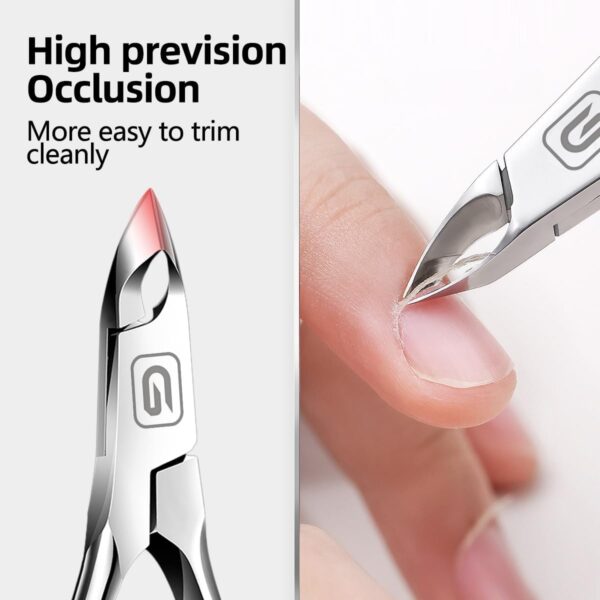Cuticle Trimmer 3/4 Jaw Extremely Sharp Cuticle Nippers Scissors Stainless Steel Clippers Cutter Remover Pedicure Manicure Nail Tool, cuticle pusher, nail cuticle trimmer professional cuticle cutter - Image 2
