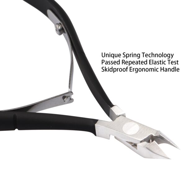 Ejiubas Cuticle Trimmer with Cuticle Pusher Cuticle Nipper Professional Grade Stainless Steel Cuticle Remover Cutter Clipper Durable Pedicure Manicure Tools (Black) - Image 3