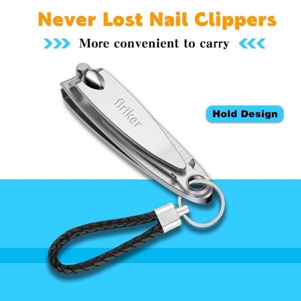 Nail Clipper Set,Premium Stainless Steel Fingernail and Toenail Clipper Cutters with Nail File, Sharp Effortless Nail Clippers Set for Men & Women(Silver) - Image 6