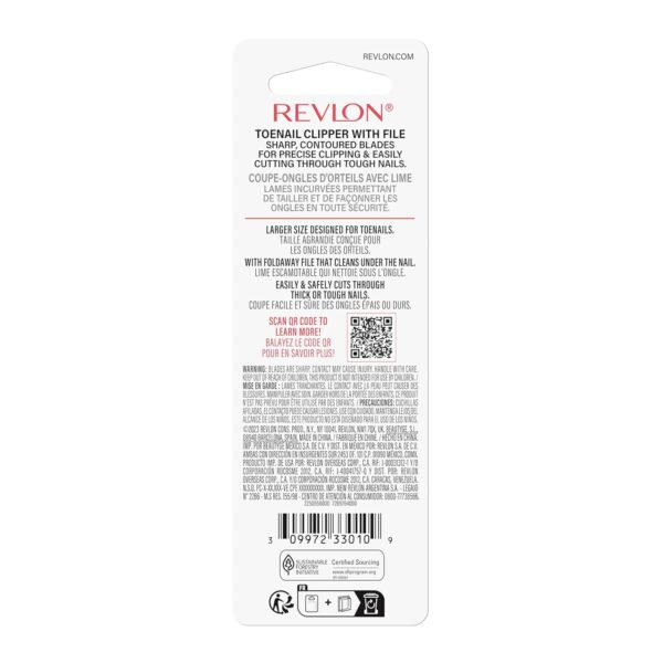Revlon Nail Clipper, Gifts for Men & Women, Stocking Stuffers, Nail Care Tools, Curved Blade & Foldaway Nail File for Trimming & Grooming, Easy to Use (Pack of 1) - Image 8