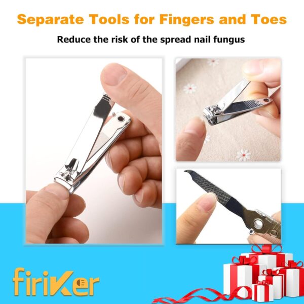 Nail Clipper Set,Premium Stainless Steel Fingernail and Toenail Clipper Cutters with Nail File, Sharp Effortless Nail Clippers Set for Men & Women(Silver) - Image 7