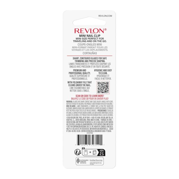 Revlon Compact Nail Clipper, Small Mini Design, Perfect for Travel, Use to Trim Fingernails and Toenails, Stainless Steel, 1 Count - Image 3