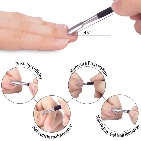 Ejiubas Cuticle Trimmer with Cuticle Pusher Cuticle Nipper Professional Grade Stainless Steel Cuticle Remover Cutter Clipper Durable Pedicure Manicure Tools (Black) - Image 4
