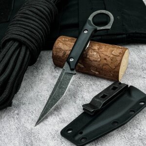 Bastinelli Tactical Knife 5Cr13Mov Blade ABS Handle Outdoor Practical Cutting Knife, Camping Portable Knife Best Gift for A Man